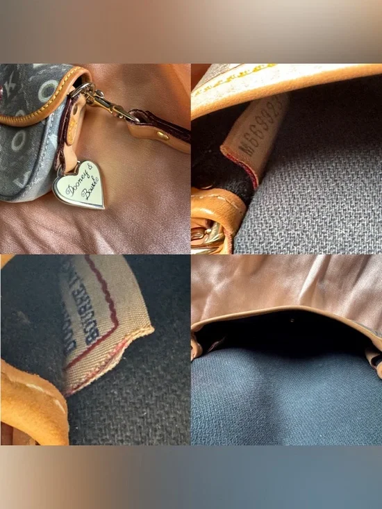 Vintage Dooney and Burke Classic Logo Wristlet Mini Bag with tan trim - Picture 7 of 7